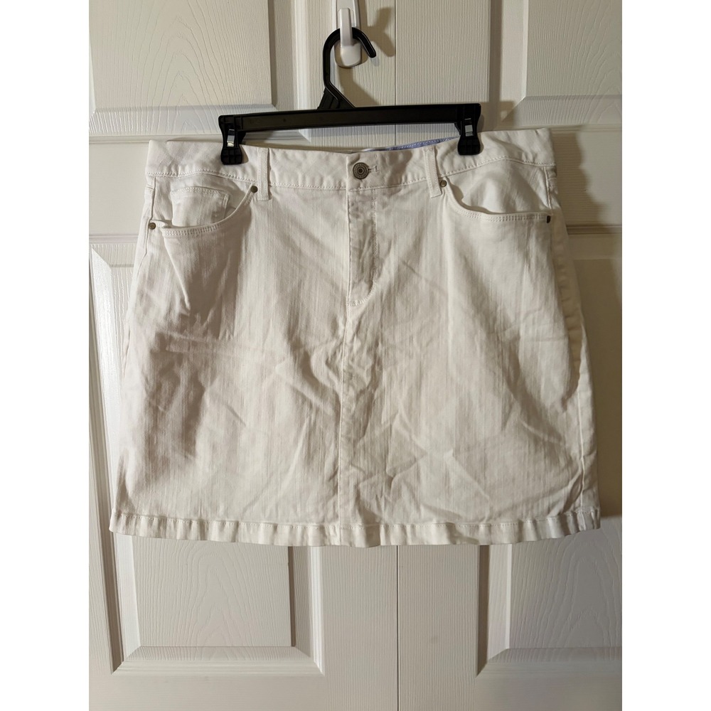Croft & Barrow Effortless Stretch White Denim Skort Womens Size 18 Mini Skirt